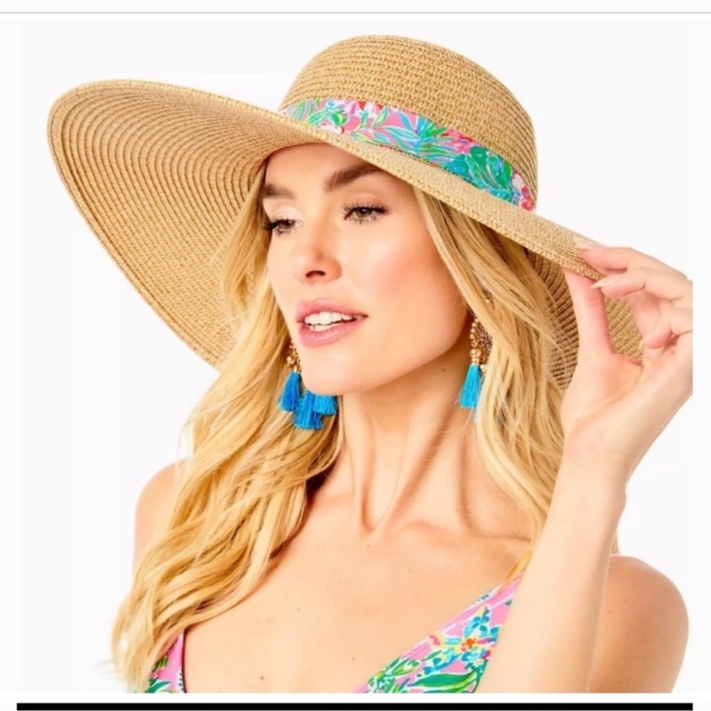 Straw Sun Hat with Floral Band